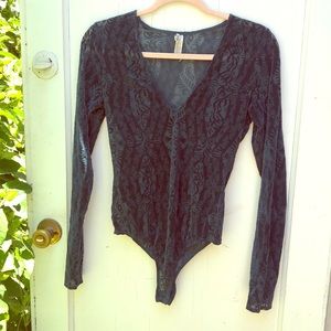 Free People velvet bodysuit